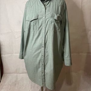 Women’s long sleeve Wrangler denim style dress Pale Green size 2x